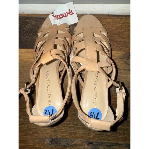 NWT Franco Sarto Kelli Tan Strappy Heels Size 7.5 - Picture 11 of 16